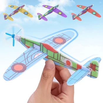 1-5gab 3D DIY Roku Mest Peld Lidmašīnas Rotaļlietas Planieris Lidmašīnas Putu Lidmašīnas Bērni bērnu Dāvanu 12cm Roku darbs, kas Peld ar Lidmašīnu
