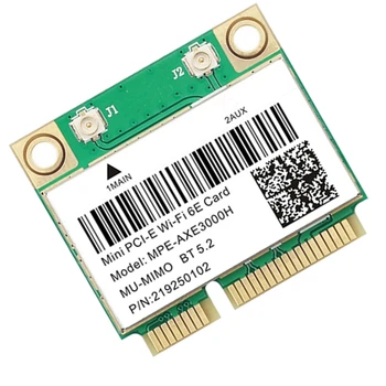 1 GAB. Wifi 6E 2400Mbps Mini PCI-E Karti, BT 5.2 802.11 AX 2.4 G/5.G/6Ghz Wlan Tīkla Karte