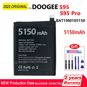 100% Oriģināls 5150mAh S95 PRO Tālruņa Akumulatora DOOGEE S95 pro BAT19M105150 Augstas kvalitātes Baterijas Ar Tools+Izsekošanas Numuru