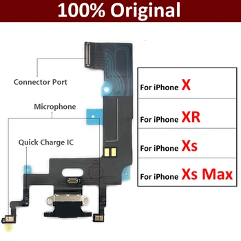 100% Oriģināls iPhone X XR XS Max Lādētāju Kuģa PCB Flex USB Port Savienotājs Uzlādes Doks Lentes Flex Kabelis