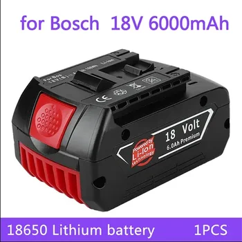 100% pavisam jaunu 18V akumulatora 6.0 Ah piemērots Bosch urbi 18V, uzlādējams litija-jonu akumulators BAT609 BAT609G BAT618 BAT618G