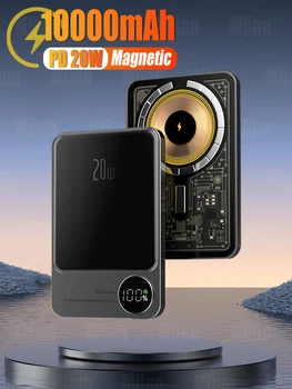 10000mAh Magnētisko Power Bank PD20W 15W Bezvadu Fast Charger Portatīvo Ārējo Autonoma Akumulatoru MagSafe iPhone 15 14 13 12