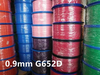 1000mtr 0.9 mm tighted optisko šķiedru kabeļu G652D Singlemode krāsas kabeli, zila, oranža, balta, pelēka brūna šķiedru stieples 1km ELINK