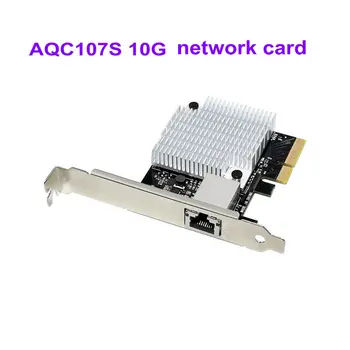 10Gb Ethernet Tīkla Karte BASE-T PCIex4 Vara RJ45, Pamatojoties uz AQC107 Chipset Zema Profila Kronšteins Iekļauts