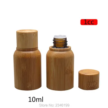 10ML 10pcs/daudz Tukšu Bambusa Koka Medicīnas Šķidro Uzpildāmas Pudeles, Augstas kvalitātes DIY Kosmētikas Bambusa Ēteriskās Eļļas Tvertnes