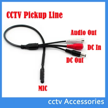 10PCS/daudz Mini CCTV MIC (Mikrofons Balss Audio Drošības Kameras Audio Uzraudzības DVR, CCTV Mic, Audio Kabeļu Uztvērēju