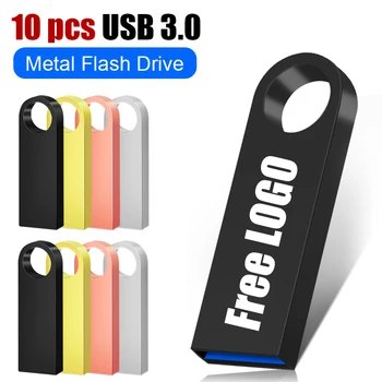 10pcs Jaunas Inovācijas USB 3.0 Flash Drive, Pildspalva Diskus 128GB 64GB, 32GB USB 3.0 Metāla Stick Pendrive Flash Drive Klēpjdatoru/PC/Auto