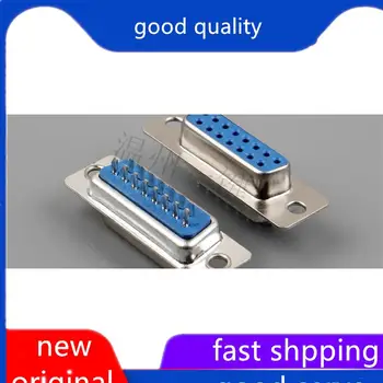 10pcs oriģināls, jauns 2 rindas DB15 blue gumijas sieviete metināšanas sveces ar 180 grādiem plastmasas korpusā sērijas ports, VGA savienotāju
