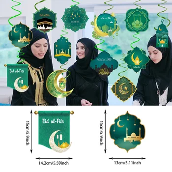 12Pcs/Daudz EID Mubarak Zvaigžņu Mēness Pils Papīra Kulons 2023 Ramadāna Apdare Islāma Musulmaņu Festivāls Puse