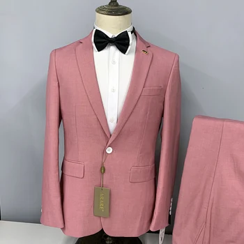 17 Krāsas (Jaka+Bikses) Augstas Kvalitātes Formālas Biznesa Slim Fit Vīriešu Uzvalki, Kāzu Labākais Cilvēks Līgavainis Tuxedos Modes 2 Gabals, Kas