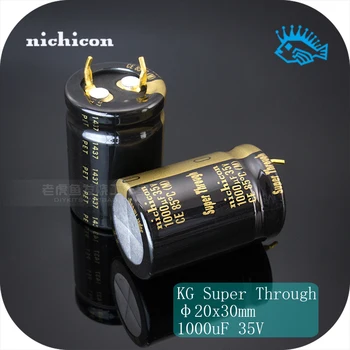 1gb/5pcs Nichicon 35V1000uF 35V KG Super, Izmantojot Ultra-caurspīdīga audio elektrolītisko kondensatoru Zelta pārklājumu vara kājām