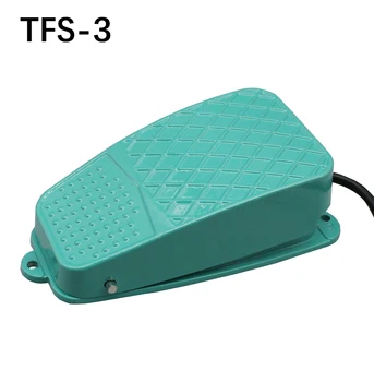 1GB TFS-3 FS-3 Kāju Pedālis Slēdzi, Alumīnija Korpusa Self-atiestatīt Sudraba Sazinieties ar Kontroli, Strāvas Padeve Ar Vadu