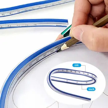 1PC Bendable Izliektas Lineāls Plastmasas Elastīgu Līkne Valdnieks Metriskā Skala, lai veiktu tehniskās Zīmēšanas Šuvēja Šūšanas Dizaina Draphics Rīks