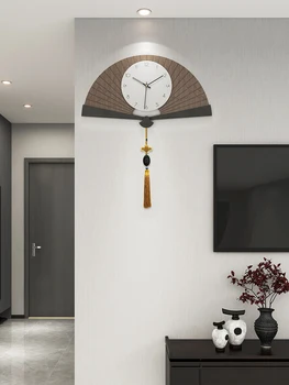 2022 Jaunu ventilatoru formas pulkstenis, sienas pulkstenis, viesistabas, modernās luksusa, jauna, Ķīniešu stila sienas karājas, atmosfēras apdare pulkstenis