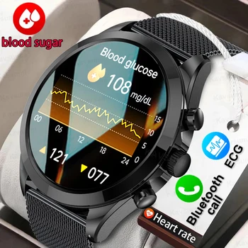 2023 Asins Glikozes Smart Skatīties Vīriešu Veselības EKG+PPG Uzraudzības asinsspiedienu, Ķermeņa Temperatūru Bluetooth Zvanu Kustības Smartwatch