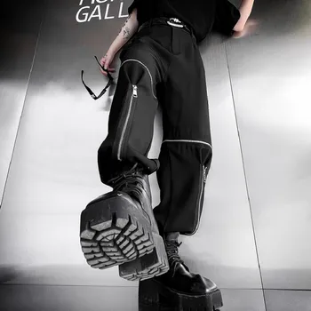 2023 JAUNS Vīriešu un Sieviešu Apģērbu Yamamoto Stila Vertikālu Taisni Zip Gadījuma Bikses Bikses Mīļotājiem Plus Size Kostīmu 27-46