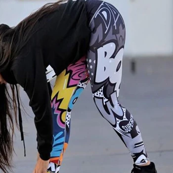 2023 Jaunu Pievilkšanas Zeķes Sievietēm Leggins Sieviešu Elastīgās Fitnesa Burtiem Drukāt Slim Bikses Streetwear Vēstuli Modelis Bikses XL