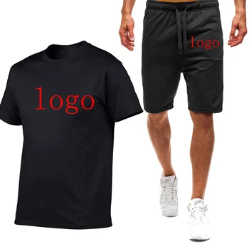 2023 Logo Pielāgošana Zīmolu Modes Karstā Pārdošanas Iespiests T-Krekls, Sporta Tērps, Ikdienas Valkāšanai Vasarā Īsām Piedurknēm + Bikses 2-Piece Set