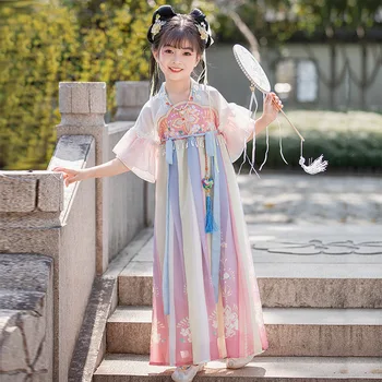 2023 Ķīnas Hanfu Kleita Meitenēm Pavasara Vasaras Kostīms Seno Tradicionālo Svārki Karnevāls 