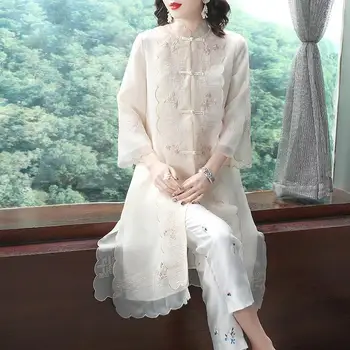 2023 ķīniešu stilā tradicionālo hanfu kleita uzlabota šifona qipao kleita līnijas kleita balta kleita sievietēm graciozs pasaku kleita