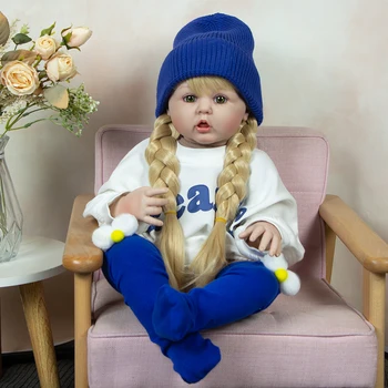 24 Collu 60 cm Erin Atdzimis Lelles Auduma Struktūra Reāli Patīkams Meitene Baby Lelle Pārdošanai Lelle Mazulis Dzimšanas dienu Xmas Dāvanas