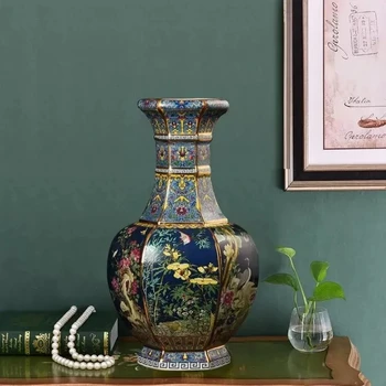 24CM Keramikas Vāze Antīko Kolekciju Dzīves Telpu Dekorēšana Porcelāna Emalju Mājas Interjera Rotājumi Rezidentiem Dāvanu