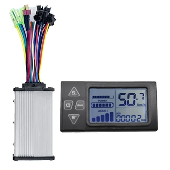 24V/36V/48V S861 LCD Ebike Displeja Paneļa+36V 350W Sine Vilnis Kontrolieris Elektrisko Velosipēdu BLDC Kontrolieris(6PIN)