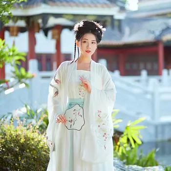 2pc Sākotnējā Ming Dynasty Sieviešu Hanfu Kleitu, Uzvalku Ikdienā Smagā Rūpniecība Izšuvumi Vidukļa Garums Sarkani Svārki, Svārki Hanfu