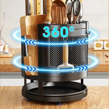 360 rotācijas Nažu Turētājs Kandidēt virtuves Naži Daudzfunkcionālās Metāla Statīvi Galda piederumu Trauks Ievietots Bloku Uzglabāšanas Tvertnes