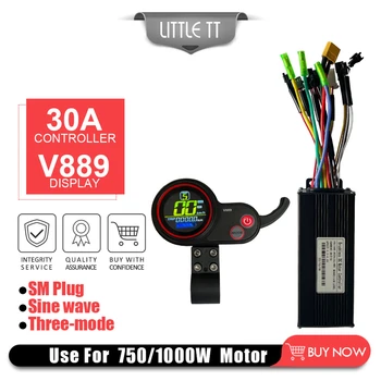 36V-48V 30A 750W/1000W Sine-Wave Kontrolieris+LCD Krāsu Ekrāns Instrumentu Komplekts Par E-velosipēdu, Elektrisko Velosipēdu Piederumi