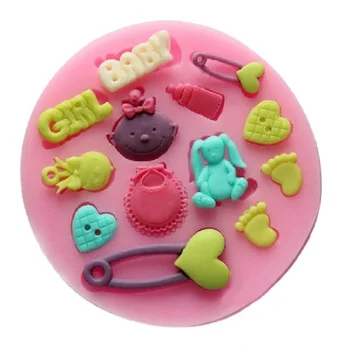 3D Baby Dušas Bērns, Meitene, Silikona Pomādes Pelējuma Kūka Dekorēšanas Rīku Kūka SugarCraft Mākslas Māla GumPaste Ziepes Šokolādes Pelējuma