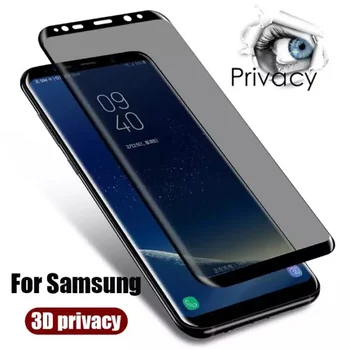 3D Malu Līkne Pilnībā Segtu privātās dzīves Rūdīta Stikla Samsung Galaxy S9 Plus, Ņemiet vērā, 10 S8 S20 S21 Ekrāna Aizsardzības Anti Glare Filmu