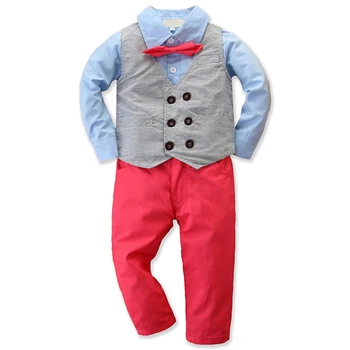 3Piece Uzstādīt Pavasara Rudens Baby Toddler Apģērbu Zēns Tērpiem Modes Džentlmenis Veste+Krekls+Bikses Bērniem, Veikals Apģērbi BC1039