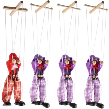4 Iepakojumos Klauns Marionete Rotaļlietas Radošo Pull String Leļļu Mazulis Rotaļlietas Vecāku Bērnu Interaktīvās Rotaļlietas Bērniem, Labākā Dāvana