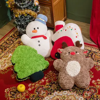 45cm Jauki Ziemassvētku Santa Claus Elk Sniega Plīša Rotaļlietas Gudrs Mīkstu Pildījumu Anime Mājas Dekoru Lelles Par Kazlēnu Dzimšanas diena Ziemassvētku Dāvanu