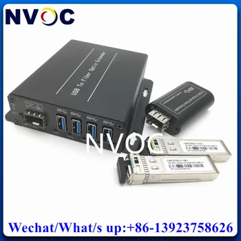 4Channel USB3.0/2.0/1.0 Hub Datu Fiber Optic Extender Converter, optiskās Šķiedras Līdz 250M Ar 10G 1270/1330nm Vienotā LC SFP Module
