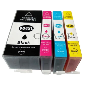 4x Tintes Saderīgs Tintes Kasetnes HP904 XL Nomaiņa Tintes Kasetnes HP6960 HP6970 All-in-one Printera