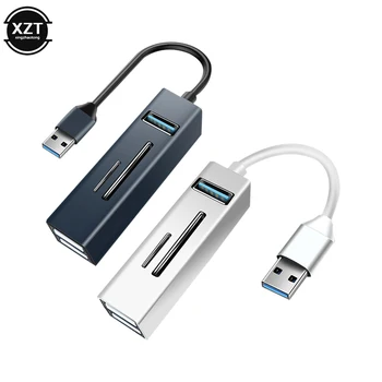 5 In 1 USB 3.0 HUB Karšu Lasītājs Alumīnija Sakausējuma USB Tipa Sadalītājs c Adapteris Ar SD TF Ostas Macbook Portatīvo Datoru