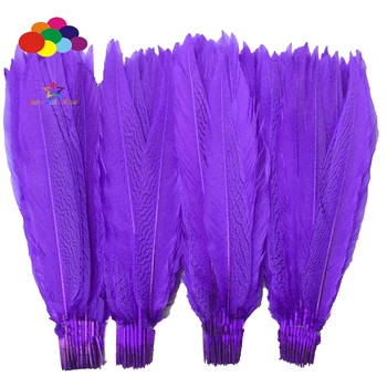 50gab 100% dabīgas sudraba fazāna spalvu krāsoti violetā 16-32inch/40-80cm Remontdarbos karnevāla kostīmu, masku, galvassegu, amatniecības