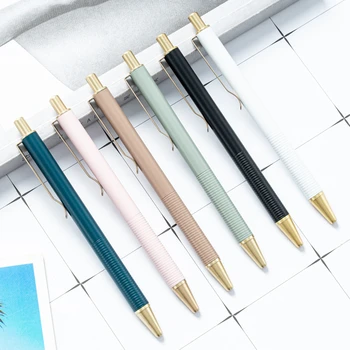50GAB Nospiediet multi-krāsu lodīšu pildspalvu office studentu kancelejas preces, metāla lodīšu pildspalva lāzera reklāmas dāvanu pildspalvas