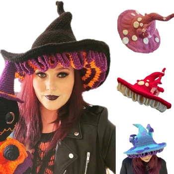 50JB Nelabs Ragana Cepuri Adīt Cepures Sievietēm Halloween Rotājumi Tērpu Aksesuāri