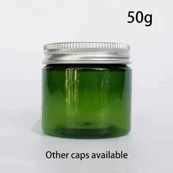 50ml Zaļā Plastmasas Tukšs Uzpildāmas Jar 50g Kosmētikas ādas kopšanas Losjonu, Krēmu, Konteineru Tējas Pupiņas Kapsula Ceļojumu Iepakojuma Pudeles