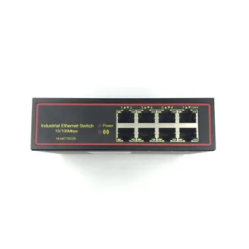 5V-58V 8 port 10/100M DIN-Sliede Neapsaimniekotu industriālie Ethernet Komutatori 8 port ethernet switch
