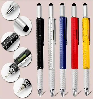 6 In 1 Multi Instruments, Pildspalvas, Daudzfunkciju Skrūvgriezi Precizitāti Valdnieks Suportu Lodīšu Pildspalvas, Telefona Touch Radošumu Līmeņa Mērītājs