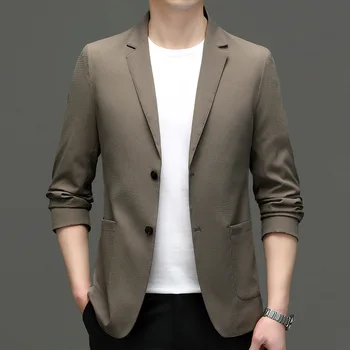 6437-2023 Vīriešu uzvalku uzvalks pavasara jaunu uzņēmējdarbības profesionālo vīriešu uzvalks jaka gadījuma korejiešu versiju uzvalks