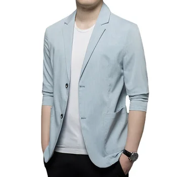 6876-2023 Uzvalks vīriešu apģērbu rudens sensors kostīmi vīriešu korejiešu versija slim Vienotā Rietumu biznesa gadījuma Rietumu pakalpojums vīriešiem