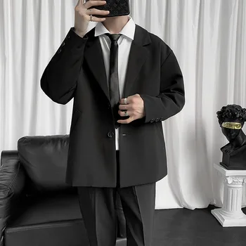 6904-2023 uzvalks pavasara jaunu uzņēmējdarbības profesionālo vīriešu uzvalks jaka gadījuma korejiešu versiju uzvalks