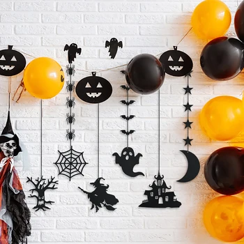 6pcs Halloween Karājas Decoration, Banner Šausmu Bat Raganu, Spoku Kuloni Par Happy Halloween Festivāls Puse Haunted House Aksesuāri