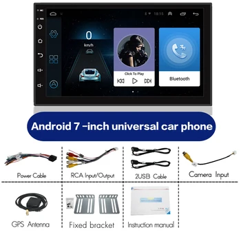 7 collu Android Auto Radio Universālais GPS Navigācijas 2 din Android 10.0 Auto Carplay MP5 Multimediju Atskaņotājs, BT Stereo Audio 7011A