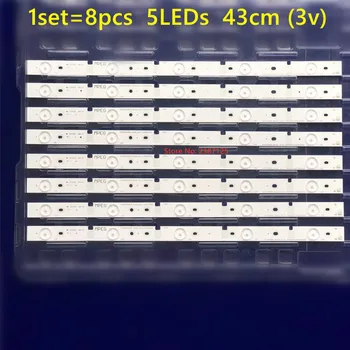 8PCS/Komplekts 43CM LED Apgaismojums Sloksnes 5Lamps CHGD42LB29-3030-V0.7/0.8 E214321 Par 42D2000N